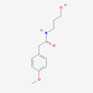molecular formula C12H17NO3 B220274 N-(3-hydroxypropyl)-2-(4-methoxyphenyl)acetamide 