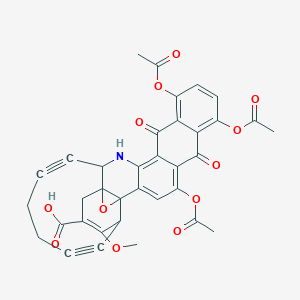 molecular formula C35H25NO12 B220431 21,24,28-Triacetyloxy-7-methoxy-19,26-dioxo-3-oxa-16-azaheptacyclo[15.12.0.02,4.02,8.04,15.018,27.020,25]nonacosa-1(29),6,17,20,22,24,27-heptaen-9,13-diyne-6-carboxylic acid CAS No. 124425-50-9