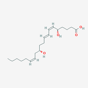 molecular formula C22H23D5N2O B220442 5,12-Dihydroxy-6,8,14-eicosatrienoic acid CAS No. 120904-46-3