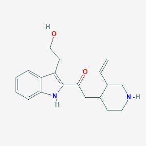 molecular formula C10H12FN3O3 B220539 2-(3-乙烯基哌啶-4-基)-1-[3-(2-羟乙基)-1H-吲哚-2-基]乙酮 CAS No. 121053-50-7