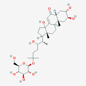 molecular formula C24H32N2O3 B220619 (2S,3S,5R,9R,10R,13R,17R)-2,3,14-trihydroxy-17-[(2S)-3-hydroxy-6-methyl-6-[(2S,3R,4S,5S,6R)-3,4,5-trihydroxy-6-(hydroxymethyl)oxan-2-yl]oxyheptan-2-yl]-10,13-dimethyl-2,3,4,5,9,11,12,15,16,17-decahydro-1H-cyclopenta[a]phenanthren-6-one CAS No. 112172-82-4