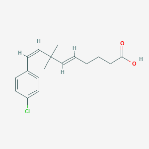 molecular formula C17H21ClO2 B220732 9-(4-Chlorophenyl)-7,7-dimethyl-5,8-nonadienoic acid CAS No. 113849-15-3