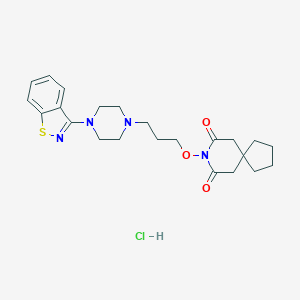 molecular formula C23H31ClN4O3S B220748 8-((3-(4-(1,2-Benzisothiazol-3-yl)-1-piperazinyl)propyl)oxy)-8-azaspiro(4.5)decane-7,9-dione CAS No. 118856-18-1