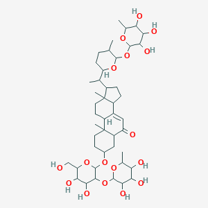 molecular formula C45H72O17 B220831 26-O-Rhamnopyranosylpolypodogen-3-O-rhamnopyranosyl-(1-2)-glucopyranoside CAS No. 119784-25-7