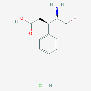 molecular formula C11H15ClFNO2 B220849 4-Amino-5-fluoro-3-phenylpentanoic acid CAS No. 124687-35-0