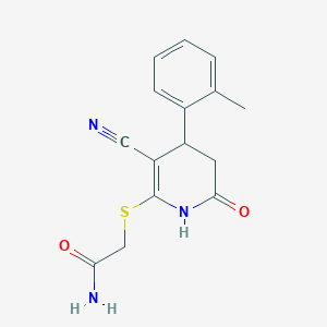 2-{[3-Cyano-4-(2-methylphenyl)-6-oxo-1,4,5,6-tetrahydropyridin-2-yl]sulfanyl}acetamide