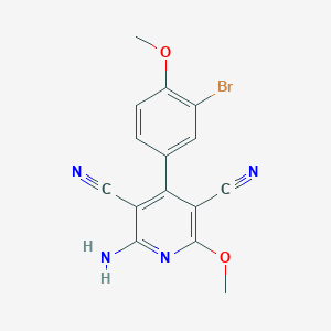 molecular formula C15H11BrN4O2 B220967 2-Amino-4-(3-bromo-4-methoxyphenyl)-6-methoxypyridine-3,5-dicarbonitrile 