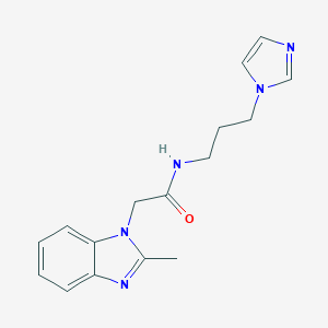 molecular formula C16H19N5O B220977 N-[3-(1H-imidazol-1-yl)propyl]-2-(2-methyl-1H-benzimidazol-1-yl)acetamide 
