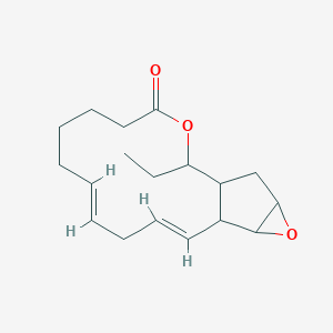 molecular formula C36H47N7O9 B220991 (9E,12E)-2-Ethyl-3,16-dioxatricyclo[12.4.0.015,17]octadeca-9,12-dien-4-one CAS No. 121923-95-3