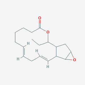 molecular formula C36H47N7O9 B220991 (9E,12E)-2-乙基-3,16-二氧杂三环[12.4.0.015,17]十八-9,12-二烯-4-酮 CAS No. 121923-95-3