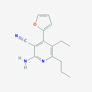 molecular formula C15H17N3O B221000 2-Amino-5-ethyl-4-(2-furanyl)-6-propyl-3-pyridinecarbonitrile 