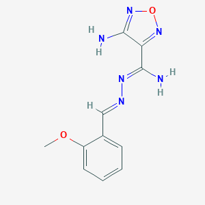 molecular formula C11H12N6O2 B221010 4-amino-N'-[(E)-(2-methoxyphenyl)methylidene]-1,2,5-oxadiazole-3-carbohydrazonamide 