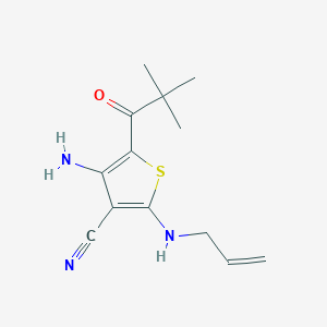 molecular formula C13H17N3OS B221067 2-(Allylamino)-4-amino-5-(2,2-dimethylpropanoyl)-3-thiophenecarbonitrile 
