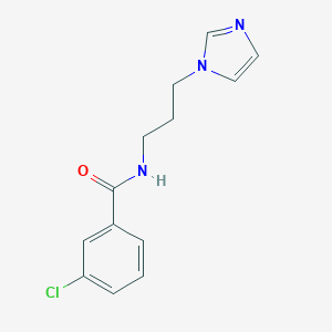 molecular formula C13H14ClN3O B221076 3-chloro-N-[3-(1H-imidazol-1-yl)propyl]benzamide 