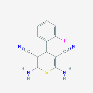 molecular formula C13H9IN4S B221084 2,6-Diamino-4-(2-iodophenyl)-4H-thiopyran-3,5-dicarbonitrile 