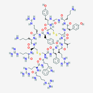 molecular formula C108H161N37O21S4 B221126 H-Arg-Arg-Trp-Cys(1)-Phe-Arg-Val-Cys(2)-Tyr-Lys-Gly-Tyr-Cys(2)-Tyr-Arg-Lys-Cys(1)-Arg-NH2 CAS No. 125139-67-5