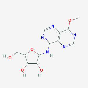 molecular formula C12H15N5O5 B221142 beta-D-Ribofuranosylamine, N-(8-methoxypyrimido[5,4-d]pyrimidin-4-yl)- CAS No. 118515-48-3