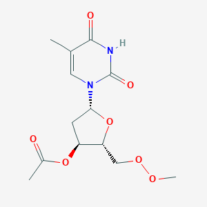 molecular formula C13H18N2O7 B221180 [(2R,3S,5R)-5-(5-methyl-2,4-dioxopyrimidin-1-yl)-2-(methylperoxymethyl)oxolan-3-yl] acetate CAS No. 113203-27-3