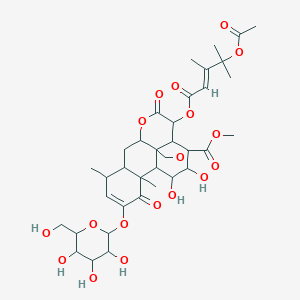 Methyl 3-[(E)-4-acetyloxy-3,4-dimethylpent-2-enoyl]oxy-15,16-dihydroxy-9,13-dimethyl-4,12-dioxo-11-[3,4,5-trihydroxy-6-(hydroxymethyl)oxan-2-yl]oxy-5,18-dioxapentacyclo[12.5.0.01,6.02,17.08,13]nonadec-10-ene-17-carboxylate