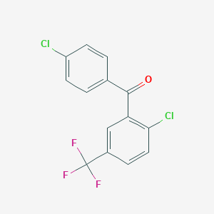 molecular formula C14H7Cl2F3O B022124 (4-氯苯基)(2-氯-5-(三氟甲基)苯基)甲酮 CAS No. 95998-69-9