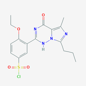 molecular formula C17H19ClN4O4S B022132 4-乙氧基-3-(5-甲基-4-氧代-7-丙基-1,4-二氢咪唑并[5,1-f][1,2,4]三嗪-2-基)苯-1-磺酰氯 CAS No. 224789-26-8