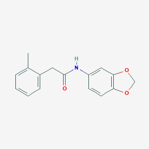 molecular formula C16H15NO3 B221330 N-(1,3-benzodioxol-5-yl)-2-(2-methylphenyl)acetamide 