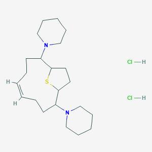 molecular formula C22H40Cl2N2S B221647 2,9-Dipiperidino-13-thiabicyclo(8.2.1)tridec-5-ene dihydrochloride CAS No. 174198-15-3