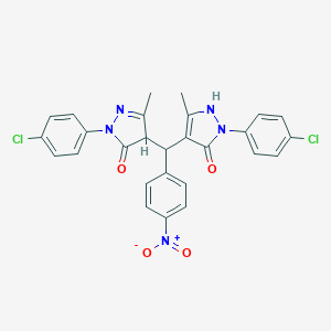 molecular formula C27H21Cl2N5O4 B221655 2-(4-chlorophenyl)-4-([1-(4-chlorophenyl)-5-hydroxy-3-methyl-1H-pyrazol-4-yl]{4-nitrophenyl}methyl)-5-methyl-2,4-dihydro-3H-pyrazol-3-one 