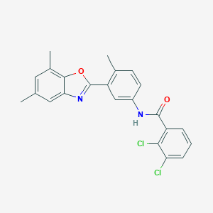 molecular formula C23H18Cl2N2O2 B221662 2,3-dichloro-N-[3-(5,7-dimethyl-1,3-benzoxazol-2-yl)-4-methylphenyl]benzamide 
