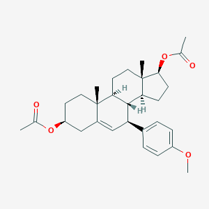 [(3S,7R,8R,9S,10R,13S,14S,17S)-17-acetyloxy-7-(4-methoxyphenyl)-10,13-dimethyl-2,3,4,7,8,9,11,12,14,15,16,17-dodecahydro-1H-cyclopenta[a]phenanthren-3-yl] acetate