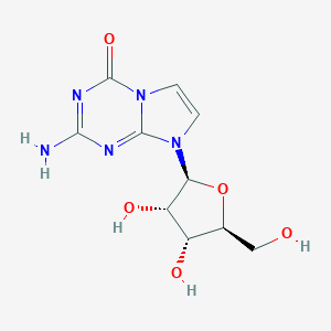 molecular formula C₁₀H₁₃N₅O₅ B022167 2-Amino-8-D-Ribofuranosyl-imidazo[1,2-a]-1,3,5-triazin-4(8H)-one CAS No. 67410-65-5