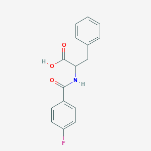 molecular formula C16H14FNO3 B221677 2-[(4-Fluorophenyl)formamido]-3-phenylpropanoic acid 