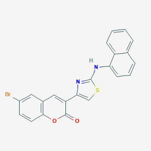 molecular formula C22H13BrN2O2S B221712 6-BROMO-3-{2-[(NAPHTHALEN-1-YL)AMINO]-1,3-THIAZOL-4-YL}-2H-CHROMEN-2-ONE 