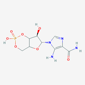 molecular formula C₉H₁₃N₄O₇P B022172 5-氨基-1-[(6R,7R)-2,7-二羟基-2-氧代-4a,6,7,7a-四氢-4H-呋喃[3,2-d][1,3,2]二氧杂磷杂环-6-基]咪唑-4-甲酰胺 CAS No. 35908-14-6