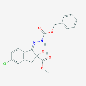 molecular formula C19H17ClN2O5 B221755 Methyl (3Z)-6-chloro-2-hydroxy-3-(phenylmethoxycarbonylhydrazinylidene)-1H-indene-2-carboxylate CAS No. 173903-19-0