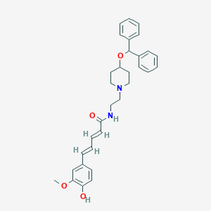 B022179 (2E,4E)-N-[2-(4-benzhydryloxypiperidin-1-yl)ethyl]-5-(4-hydroxy-3-methoxyphenyl)penta-2,4-dienamide CAS No. 101619-11-8