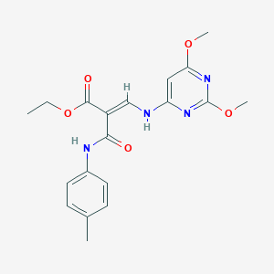 molecular formula C19H22N4O5 B221810 Ethyl (E)-3-[(2,6-dimethoxypyrimidin-4-yl)amino]-2-[(4-methylphenyl)carbamoyl]prop-2-enoate CAS No. 172753-10-5