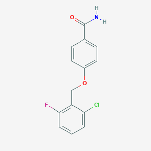 molecular formula C14H11ClFNO2 B221832 4-[(2-Chloro-6-fluorobenzyl)oxy]benzamide 