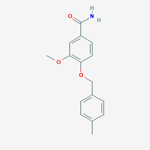 molecular formula C16H17NO3 B221868 3-Methoxy-4-[(4-methylbenzyl)oxy]benzamide 