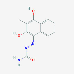 molecular formula C12H11N3O3 B221873 2-(2-Hydroxy-3-methyl-4-oxo-1(4H)-naphthalenylidene)hydrazinecarboxamide CAS No. 168423-06-1