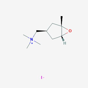 molecular formula C18H18N2O5 B221900 Trimethyl(1-methyl-6-oxabicyclo(3.1.0)hex-3-yl)methylammonium CAS No. 159700-34-2