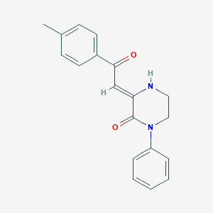 molecular formula C19H18N2O2 B222131 3-(2-(4-Methylphenyl)-2-oxoethylidene)-1-phenylpiperazinone CAS No. 178408-22-5