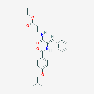 beta-Alanine, N-(2-((4-(2-methylpropoxy)benzoyl)amino)-1-oxo-3-phenyl-2-propenyl)-, ethyl ester