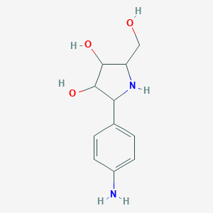 molecular formula C21H29ClN2 B222325 2-(4-Aminophenyl)-5-(hydroxymethyl)pyrrolidine-3,4-diol CAS No. 188745-06-4