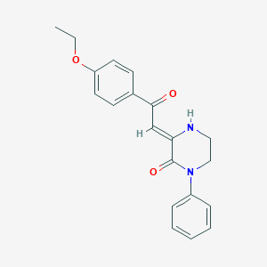 molecular formula C20H20N2O3 B222342 3-(2-(4-Ethoxyphenyl)-2-oxoethylidene)-1-phenylpiperazinone CAS No. 178408-26-9