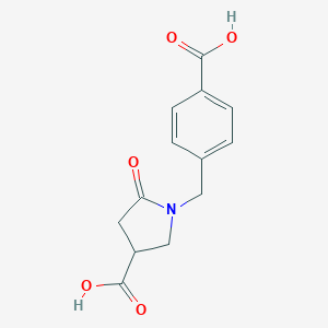 molecular formula C13H13NO5 B222399 1-(4-Carboxybenzyl)-5-oxopyrrolidine-3-carboxylic acid 