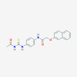 molecular formula C21H19N3O3S B222403 N-{4-[(acetylcarbamothioyl)amino]phenyl}-2-(naphthalen-2-yloxy)acetamide 
