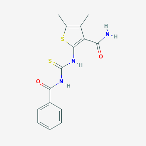 molecular formula C15H15N3O2S2 B222406 2-{[(benzoylamino)carbothioyl]amino}-4,5-dimethyl-3-thiophenecarboxamide 