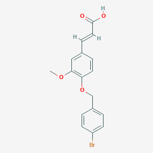 molecular formula C17H15BrO4 B222452 (2E)-3-{4-[(4-bromobenzyl)oxy]-3-methoxyphenyl}prop-2-enoic acid 