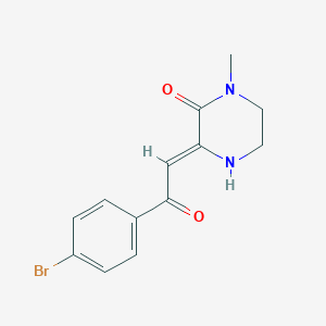 molecular formula C13H13BrN2O2 B222595 3-(2-(4-Bromophenyl)-2-oxoethylidene)-1-methylpiperazinone CAS No. 178408-21-4